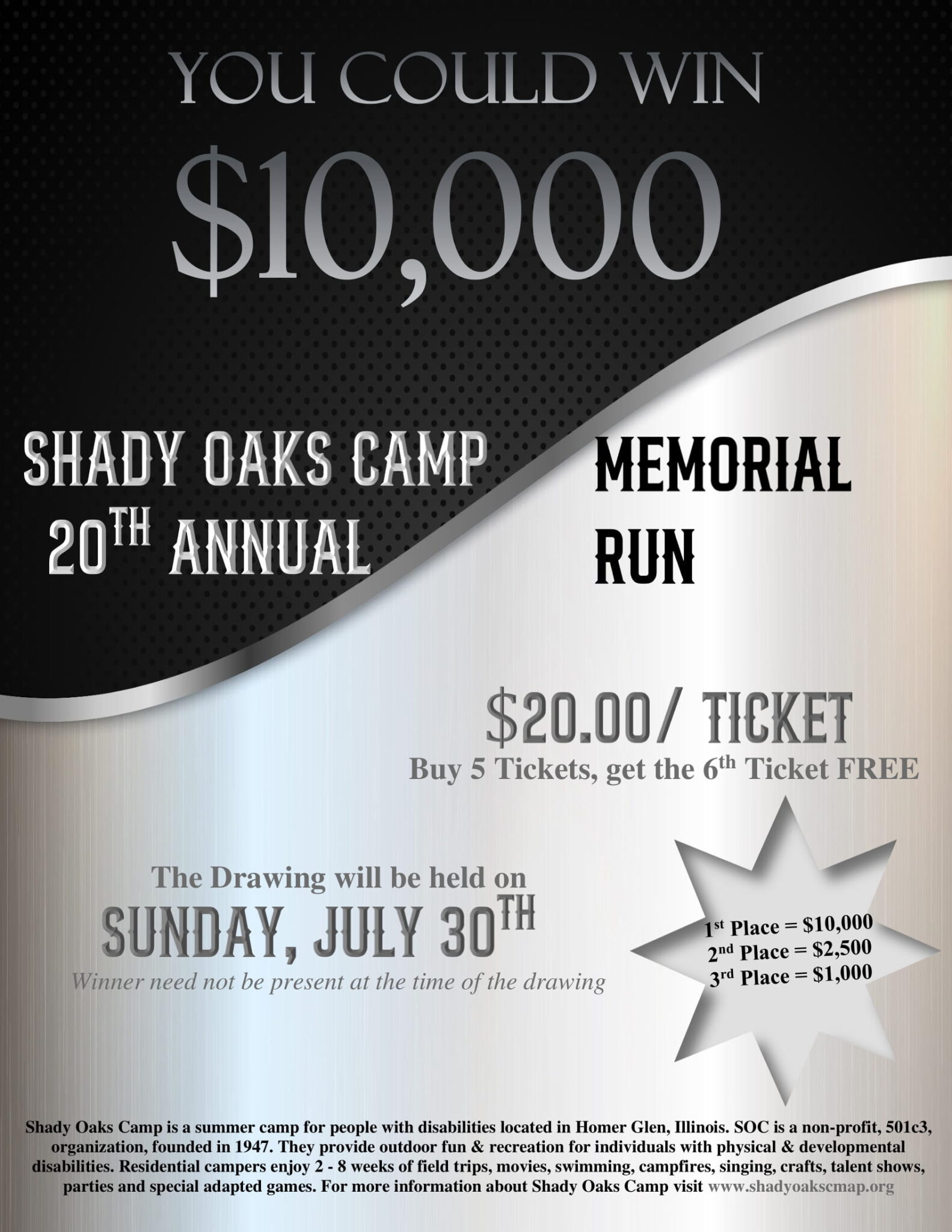 Shady Oaks Camp Memorial Run Raffle – Shady Oaks Camp